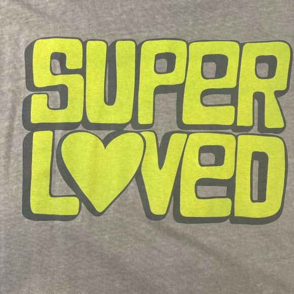 Twenty6 Designs Gray & Chartreuse Super Loved Distressed Tee Size M - Picture 3 of 7